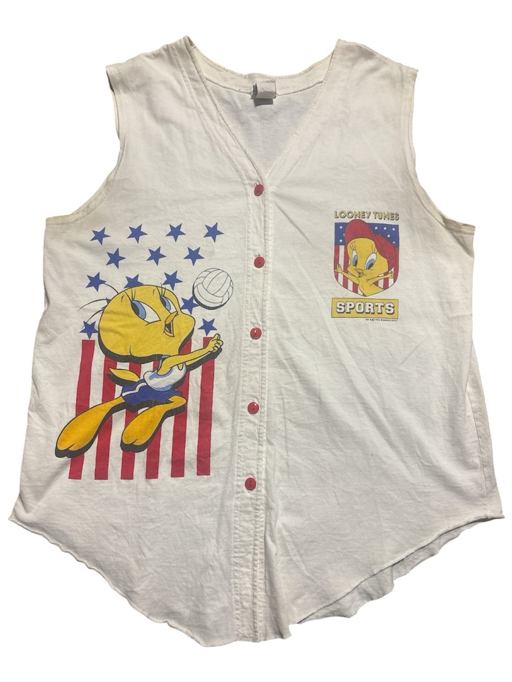 Vintage 1995 Looney Tunes Tweety Bird Sports Vest Size